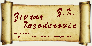 Živana Kozoderović vizit kartica